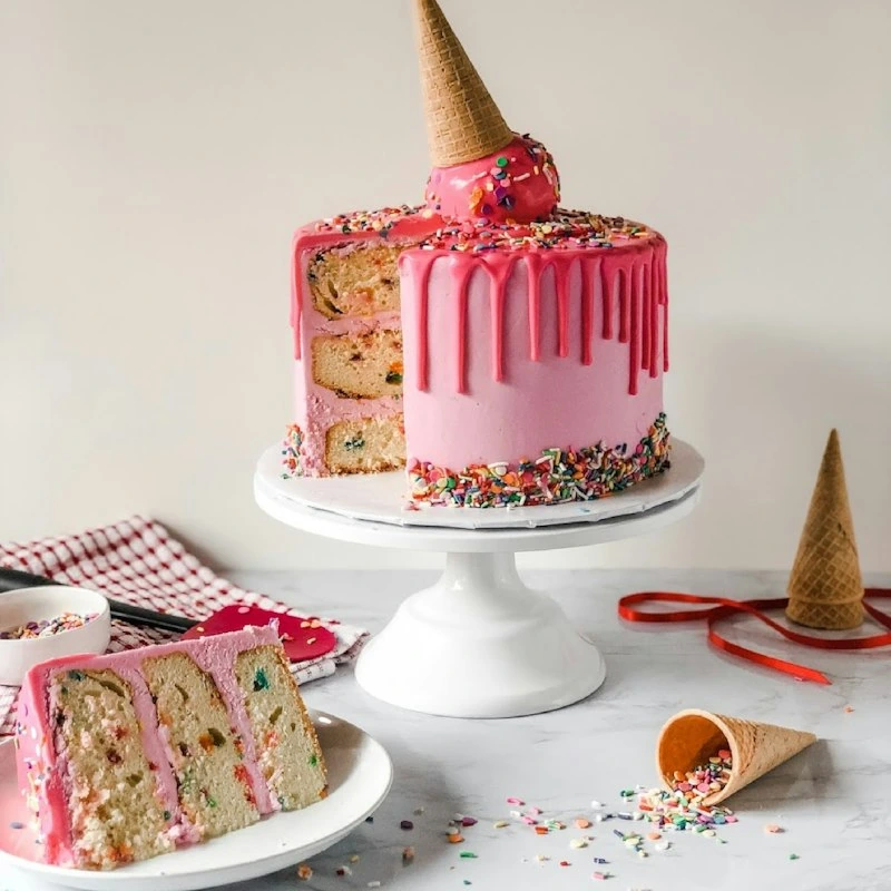 Drip cake licorne